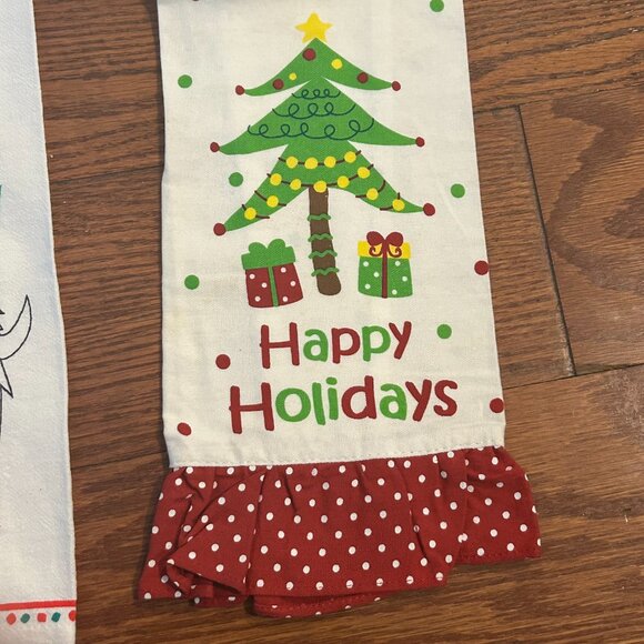 Christmas Holiday Tea Towels Set of 3 Christmas Decor Holiday Cooking Set of 3 - Picture 9 of 11